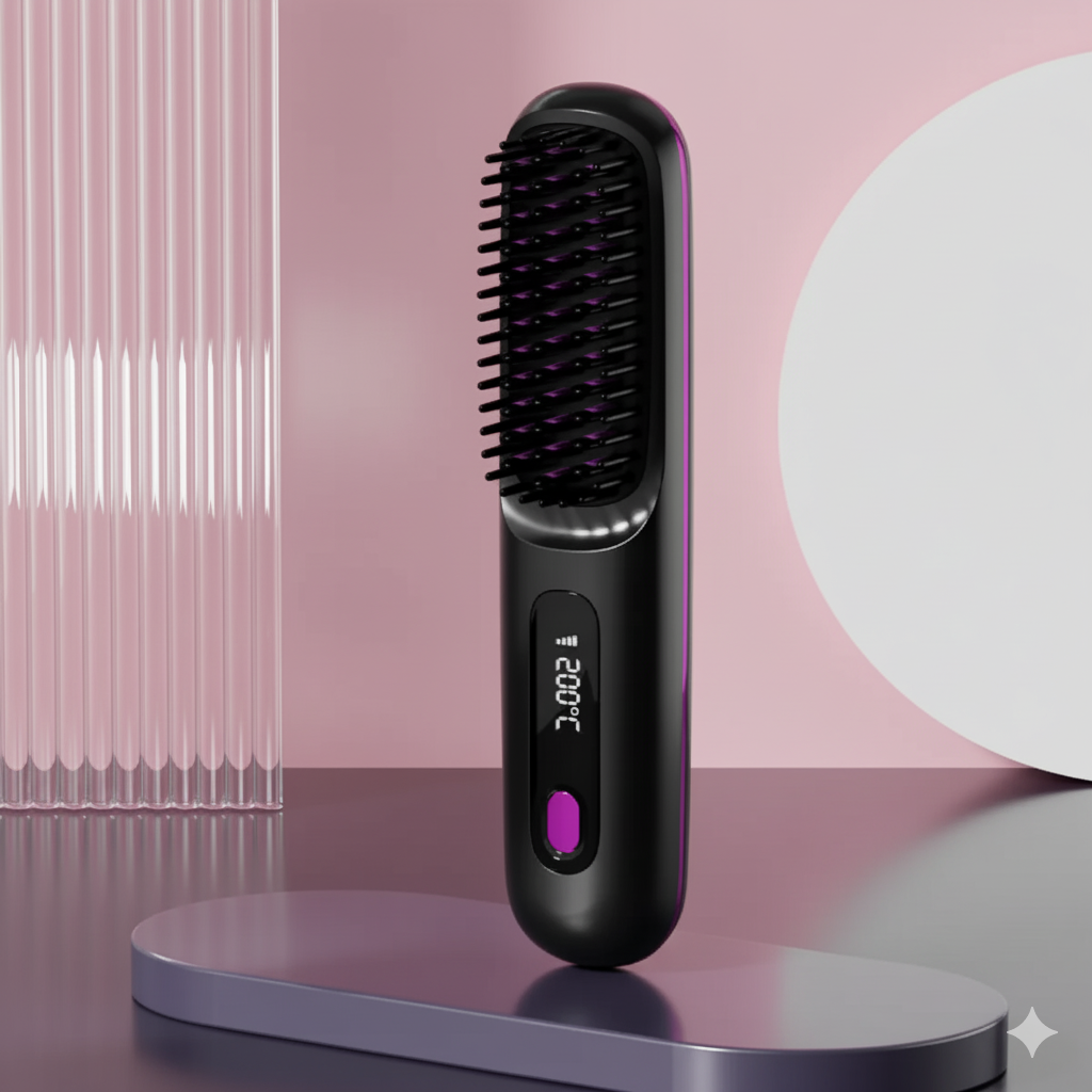 2 In 1 Straight Hair Comb Wireless Hair Straightener Brush